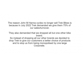 Why we no longer sell Trek Bikes